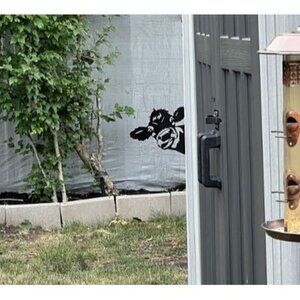 Peeping Cow Metal Art Farm Garden Decor Garden Fence Decoration